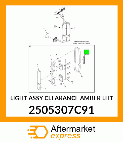 LIGHT ASSY CLEARANCE AMBER LHT 2505307C91