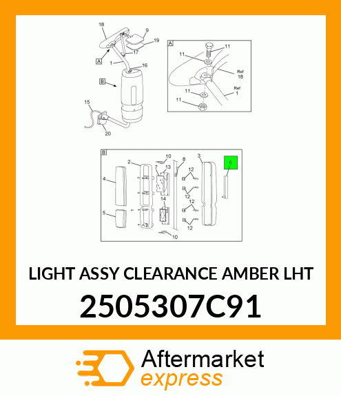 LIGHT ASSY CLEARANCE AMBER LHT 2505307C91