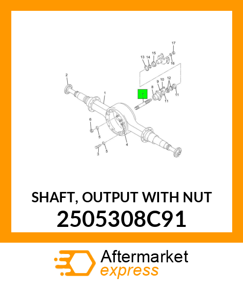 SHAFT, OUTPUT WITH NUT 2505308C91