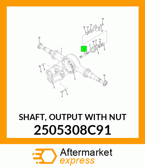 SHAFT, OUTPUT WITH NUT 2505308C91