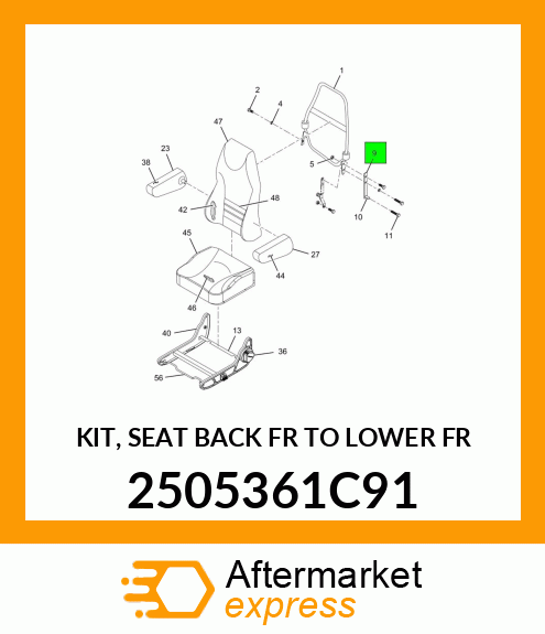 KIT, SEAT BACK FR TO LOWER FR 2505361C91