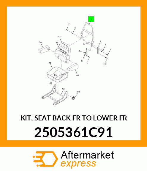 KIT, SEAT BACK FR TO LOWER FR 2505361C91