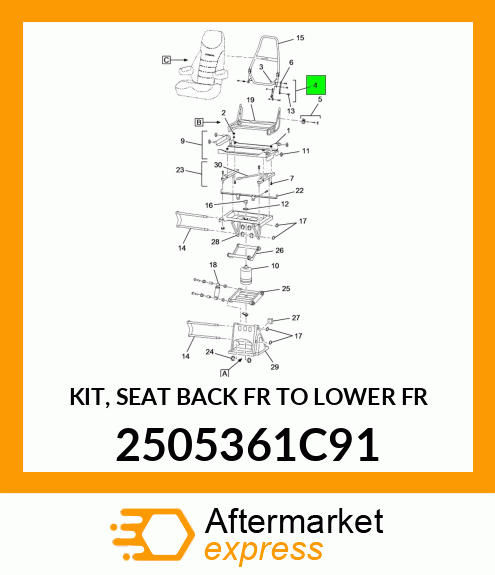 KIT, SEAT BACK FR TO LOWER FR 2505361C91