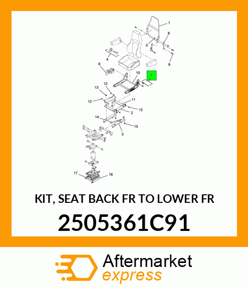 KIT, SEAT BACK FR TO LOWER FR 2505361C91