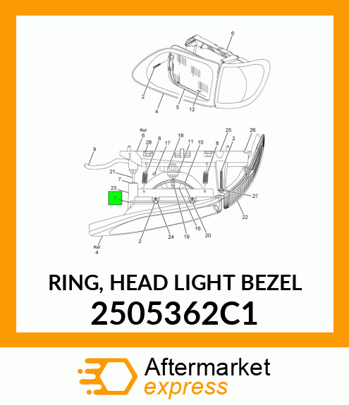 RING, HEAD LIGHT BEZEL 2505362C1