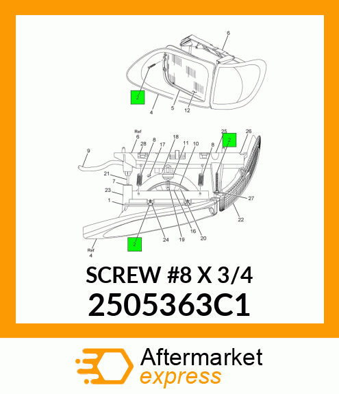 SCREW #8 X 3/4" 2505363C1