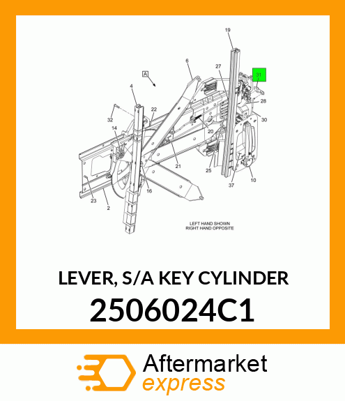 LEVER, S/A KEY CYLINDER 2506024C1