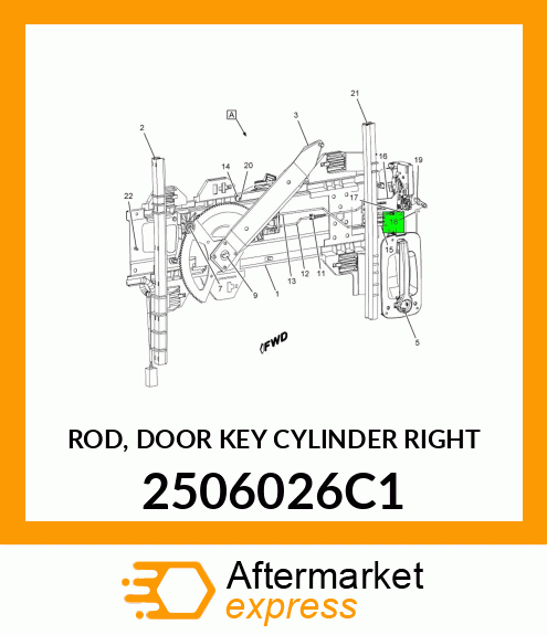 ROD, DOOR KEY CYLINDER RIGHT 2506026C1