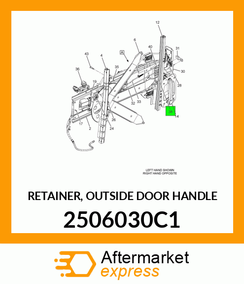 RETAINER, OUTSIDE DOOR HANDLE 2506030C1