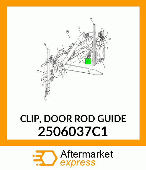 CLIP, DOOR ROD GUIDE 2506037C1