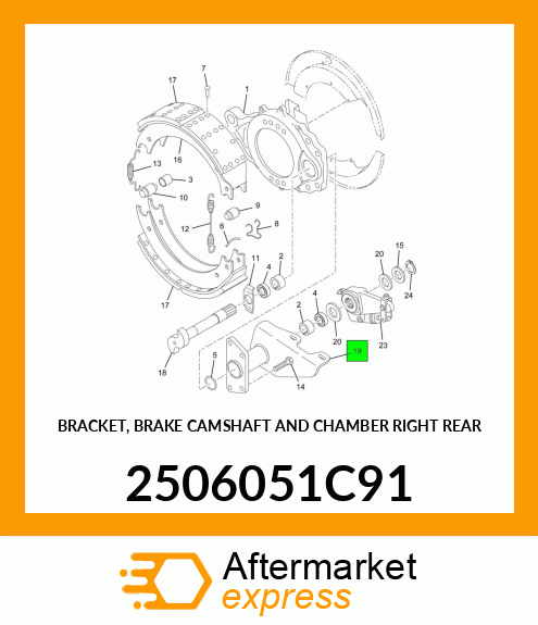 BRACKET, BRAKE CAMSHAFT AND CHAMBER RIGHT REAR 2506051C91