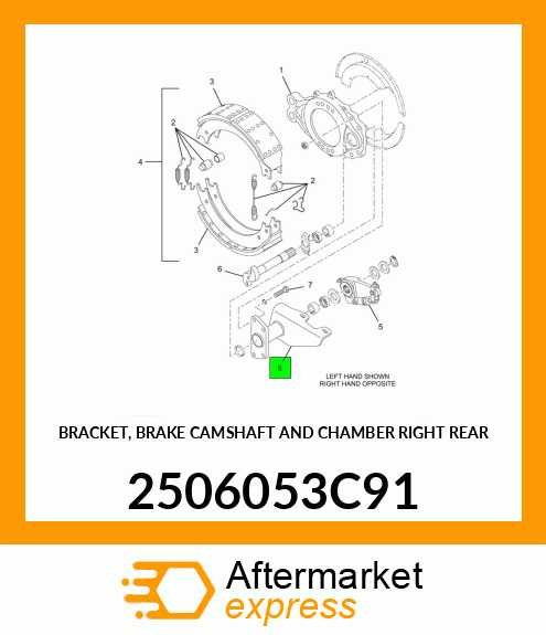 BRACKET, BRAKE CAMSHAFT AND CHAMBER RIGHT REAR 2506053C91