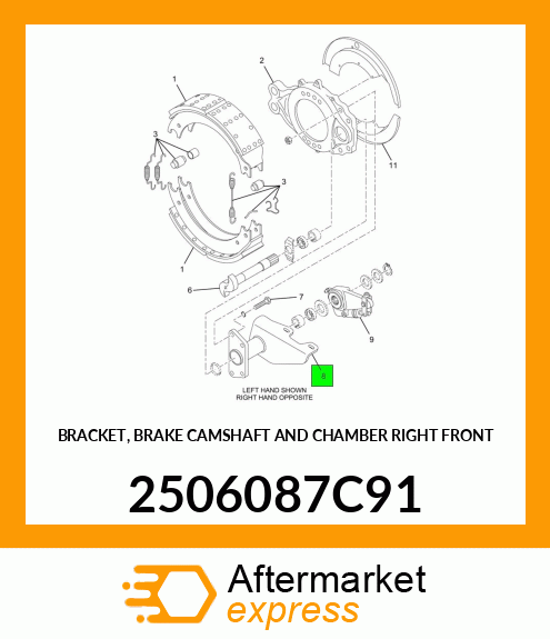 BRACKET, BRAKE CAMSHAFT AND CHAMBER RIGHT FRONT 2506087C91