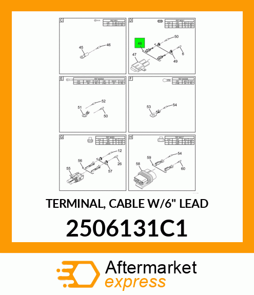 TERMINAL, CABLE W/6" LEAD 2506131C1