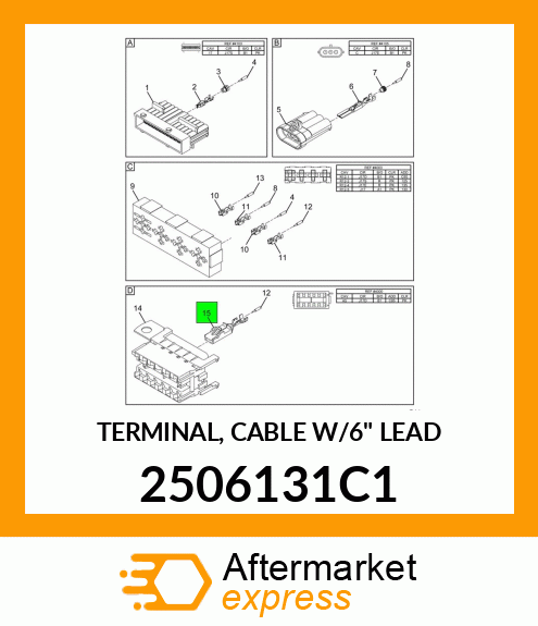 TERMINAL, CABLE W/6" LEAD 2506131C1