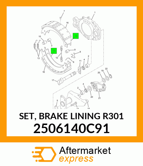 SET, BRAKE LINING R301 2506140C91