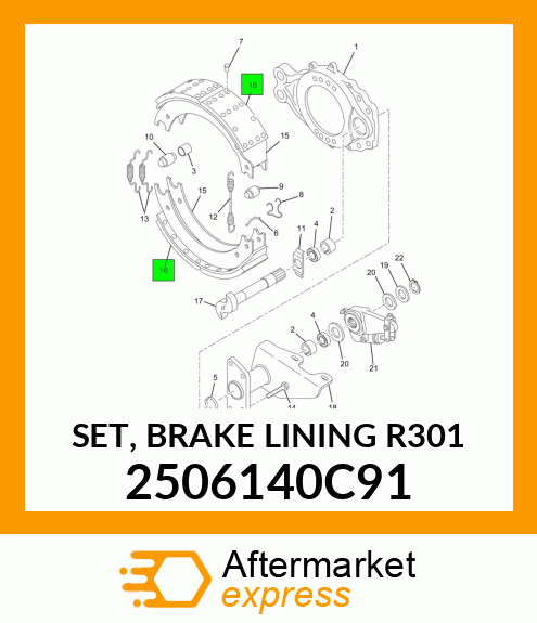 SET, BRAKE LINING R301 2506140C91