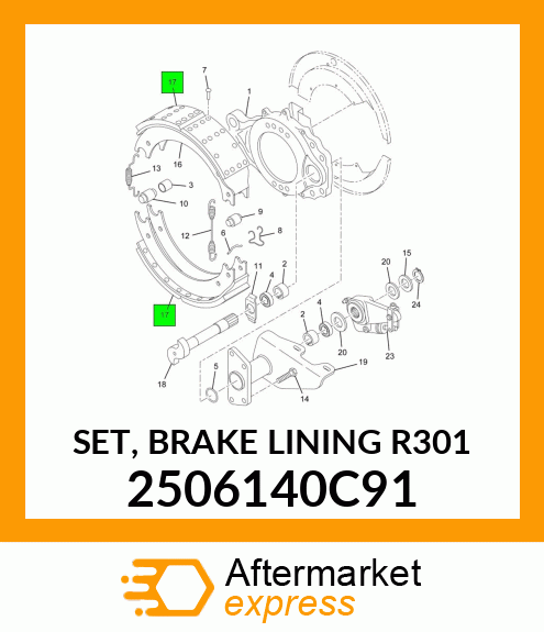 SET, BRAKE LINING R301 2506140C91