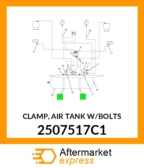 CLAMP, AIR TANK W/BOLTS 2507517C1