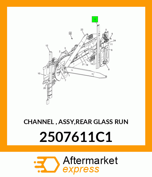 CHANNEL , ASSY,REAR GLASS RUN 2507611C1