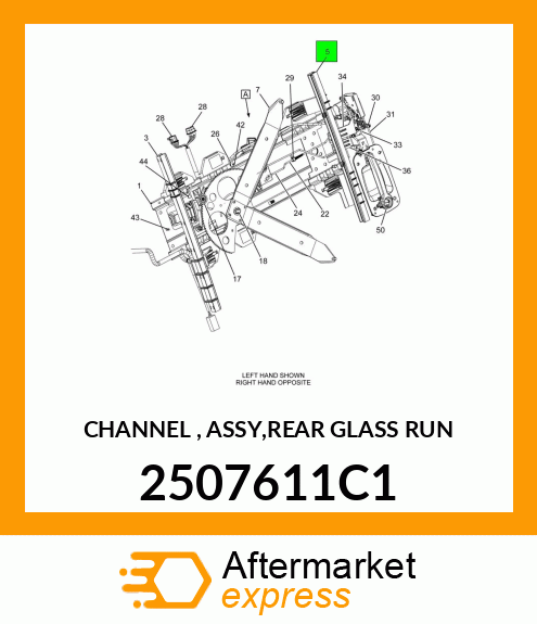 CHANNEL , ASSY,REAR GLASS RUN 2507611C1