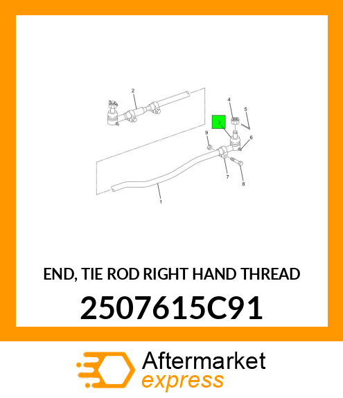 END, TIE ROD RIGHT HAND THREAD 2507615C91
