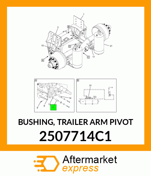 BUSHING, TRAILER ARM PIVOT 2507714C1