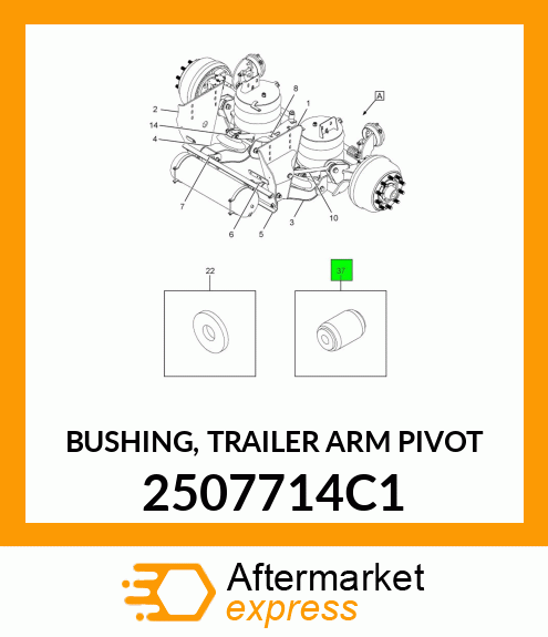 BUSHING, TRAILER ARM PIVOT 2507714C1