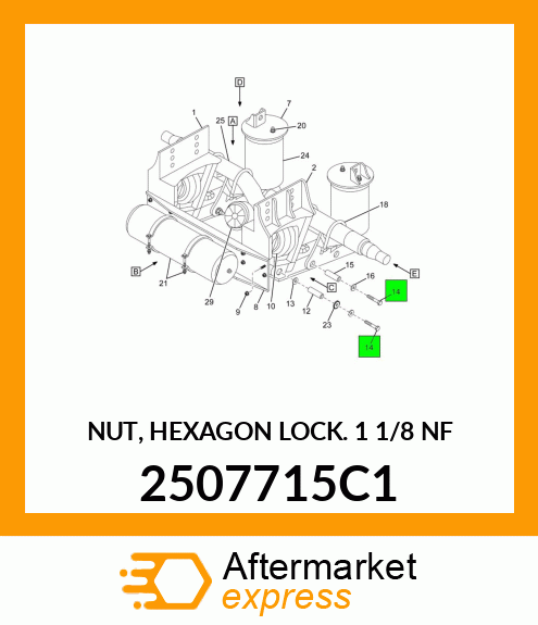 NUT, HEXAGON LOCK 1 1/8" NF 2507715C1