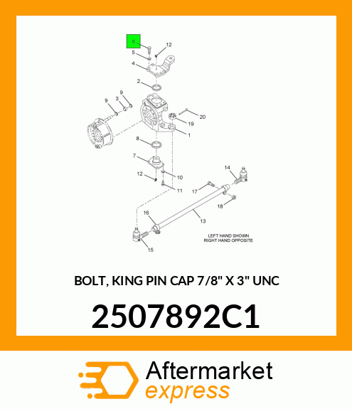 BOLT, KING PIN CAP 7/8" X 3" UNC 2507892C1