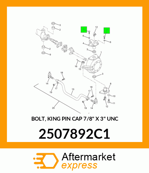 BOLT, KING PIN CAP 7/8" X 3" UNC 2507892C1