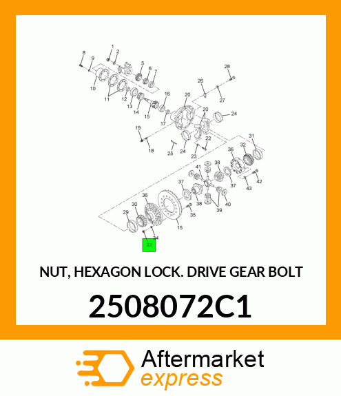 NUT, HEXAGON LOCK DRIVE GEAR BOLT 2508072C1