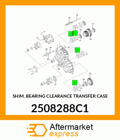 SHIM, BEARING CLEARANCE TRANSFER CASE 2508288C1