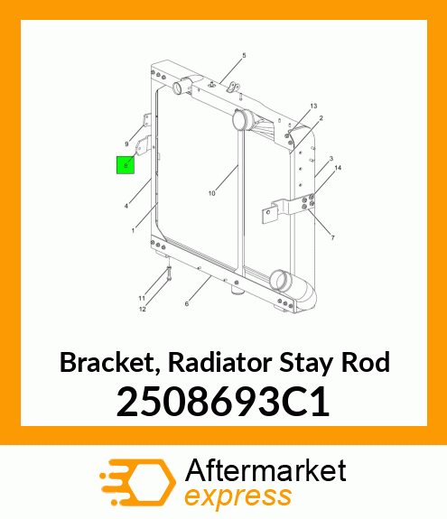 Bracket, Radiator Stay Rod 2508693C1