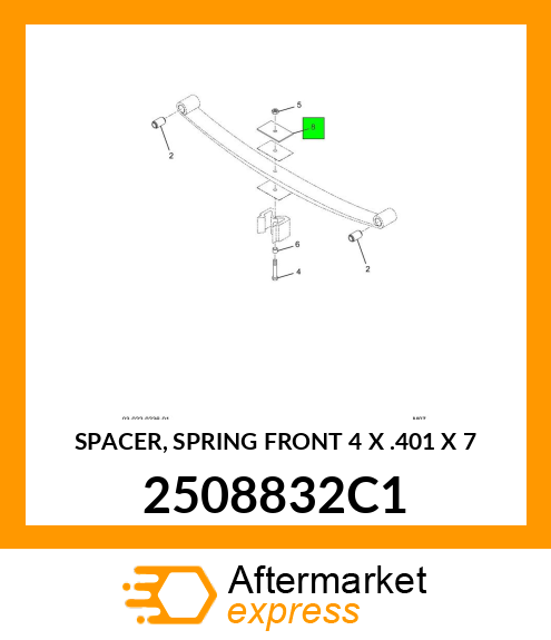 SPACER, SPRING FRONT 4" X .401" X 7" 2508832C1