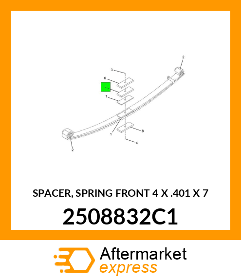 SPACER, SPRING FRONT 4" X .401" X 7" 2508832C1