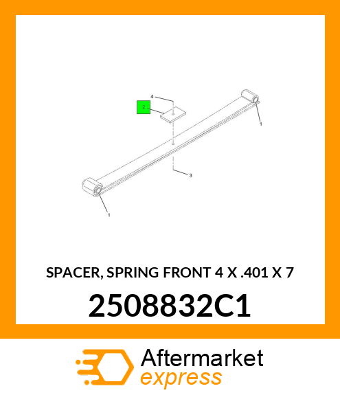 SPACER, SPRING FRONT 4" X .401" X 7" 2508832C1