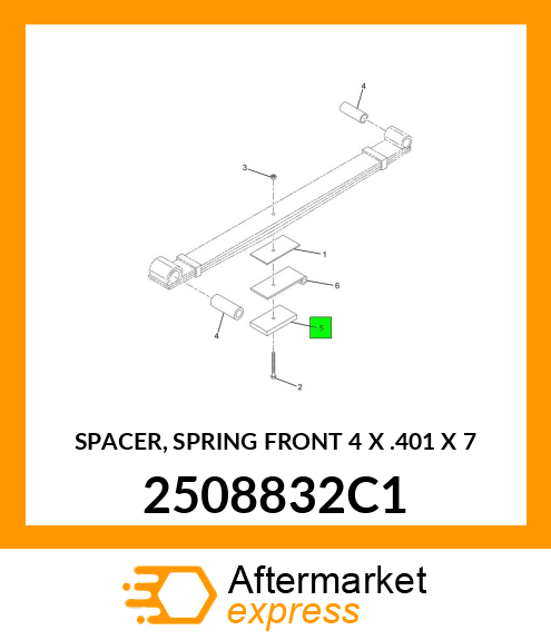 SPACER, SPRING FRONT 4" X .401" X 7" 2508832C1