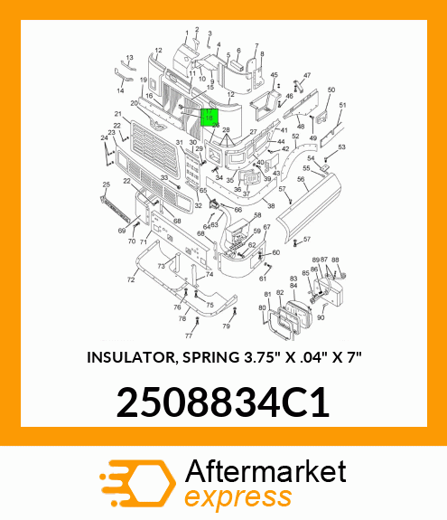 INSULATOR, SPRING 3.75" X .04" X 7" 2508834C1