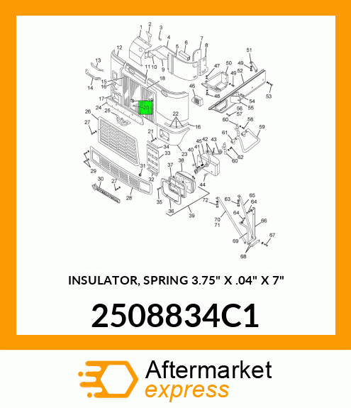 INSULATOR, SPRING 3.75" X .04" X 7" 2508834C1