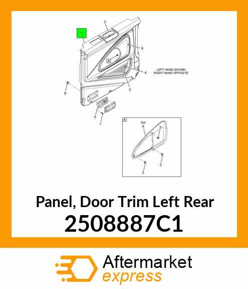 Panel, Door Trim Left Rear 2508887C1