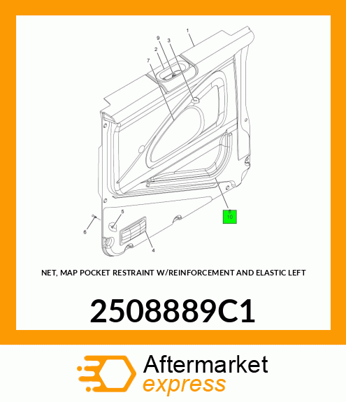 NET, MAP POCKET RESTRAINT W/REINFORCEMENT AND ELASTIC LEFT 2508889C1