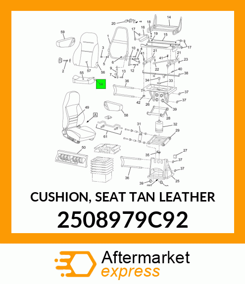 CUSHION, SEAT TAN LEATHER 2508979C92