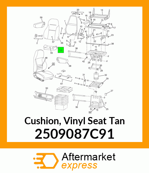 Cushion, Vinyl Seat Tan 2509087C91