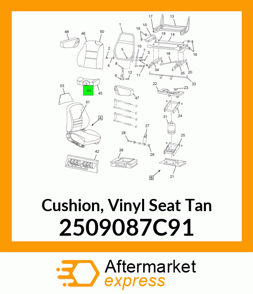 Cushion, Vinyl Seat Tan 2509087C91