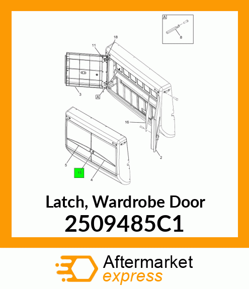 Latch, Wardrobe Door 2509485C1