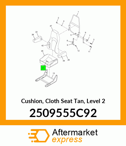 Cushion, Cloth Seat Tan, Level 2 2509555C92