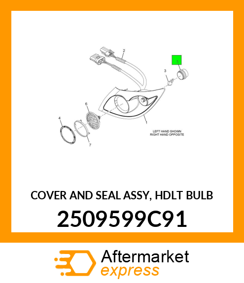 COVER AND SEAL ASSY, HDLT BULB 2509599C91