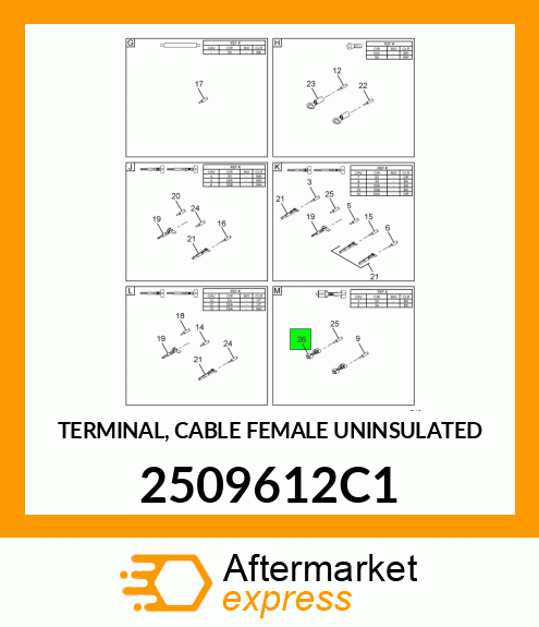 TERMINAL, CABLE FEMALE UNINSULATED 2509612C1