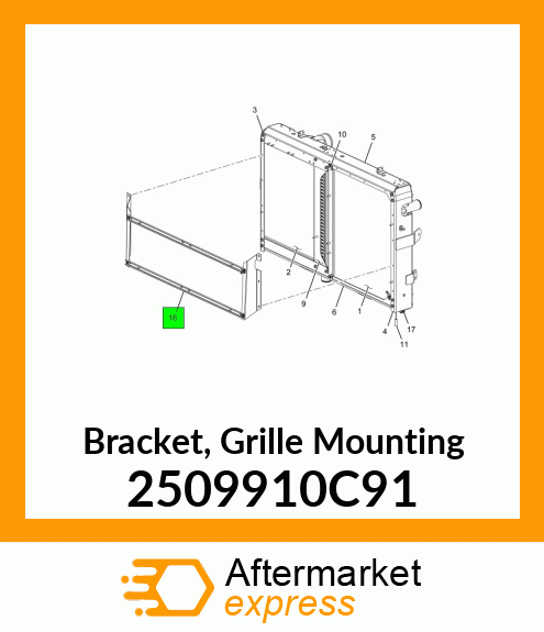 Bracket, Grille Mounting 2509910C91